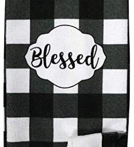 Buffalo Check Decor - Kitchen Linens - Dish Towel Set (5 Pc) Classic and Blessed Black and White Buffalo Check - Kitchen Towels - Oven Mitt - Pot Holders - Kitchen Decorations - Hand Towels