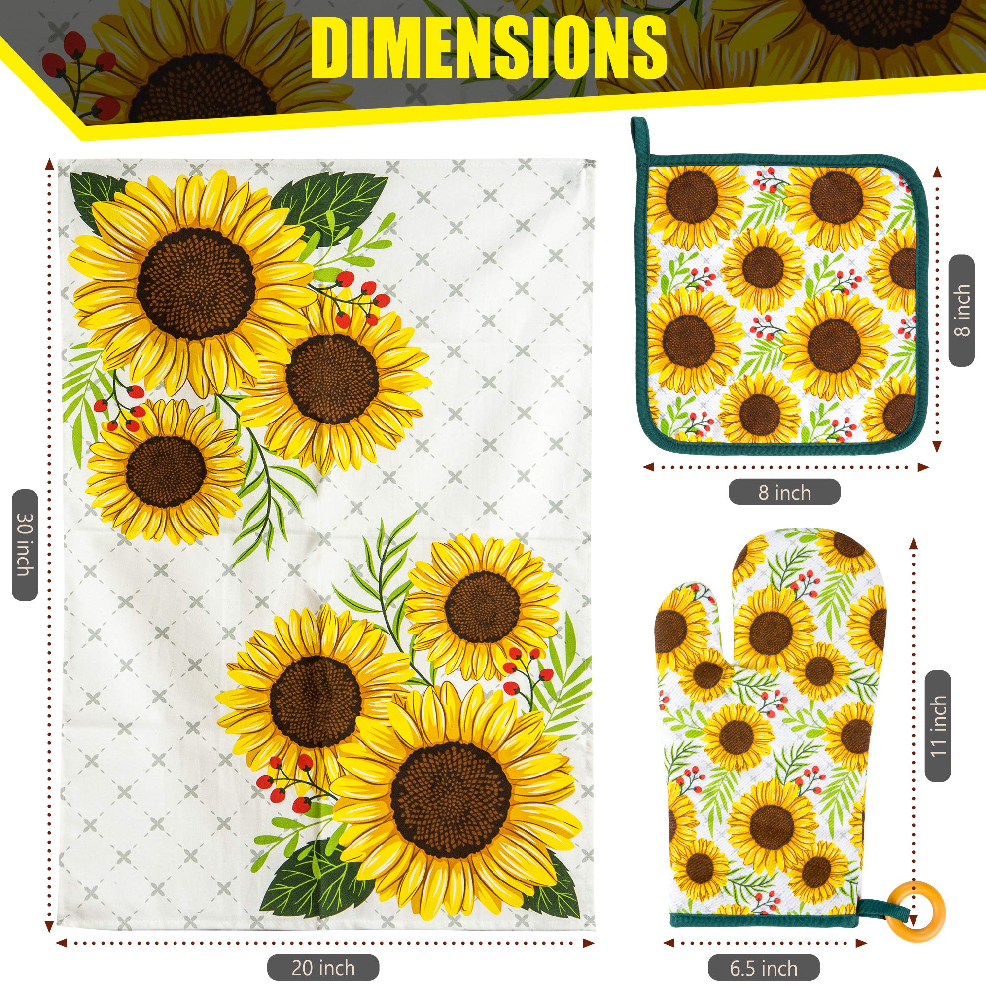 KOALAND Sunflower Kitchen Towels Set of 5