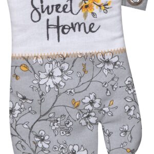 Generic Farmhouse Sweet Home Kitchen Linen Set: 4 Piece Bundle Includes Oven Mitt, Tea Towel, Flour Sack Towel and a Potholder by Kay Dee Designs, Gray Yellow