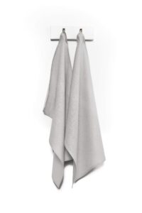 solino home linen kitchen towels 17 x 26 inch – 100% pure linen kitchen/tea towels set of 2 – handcrafted from european flax and machine washable – soft grey