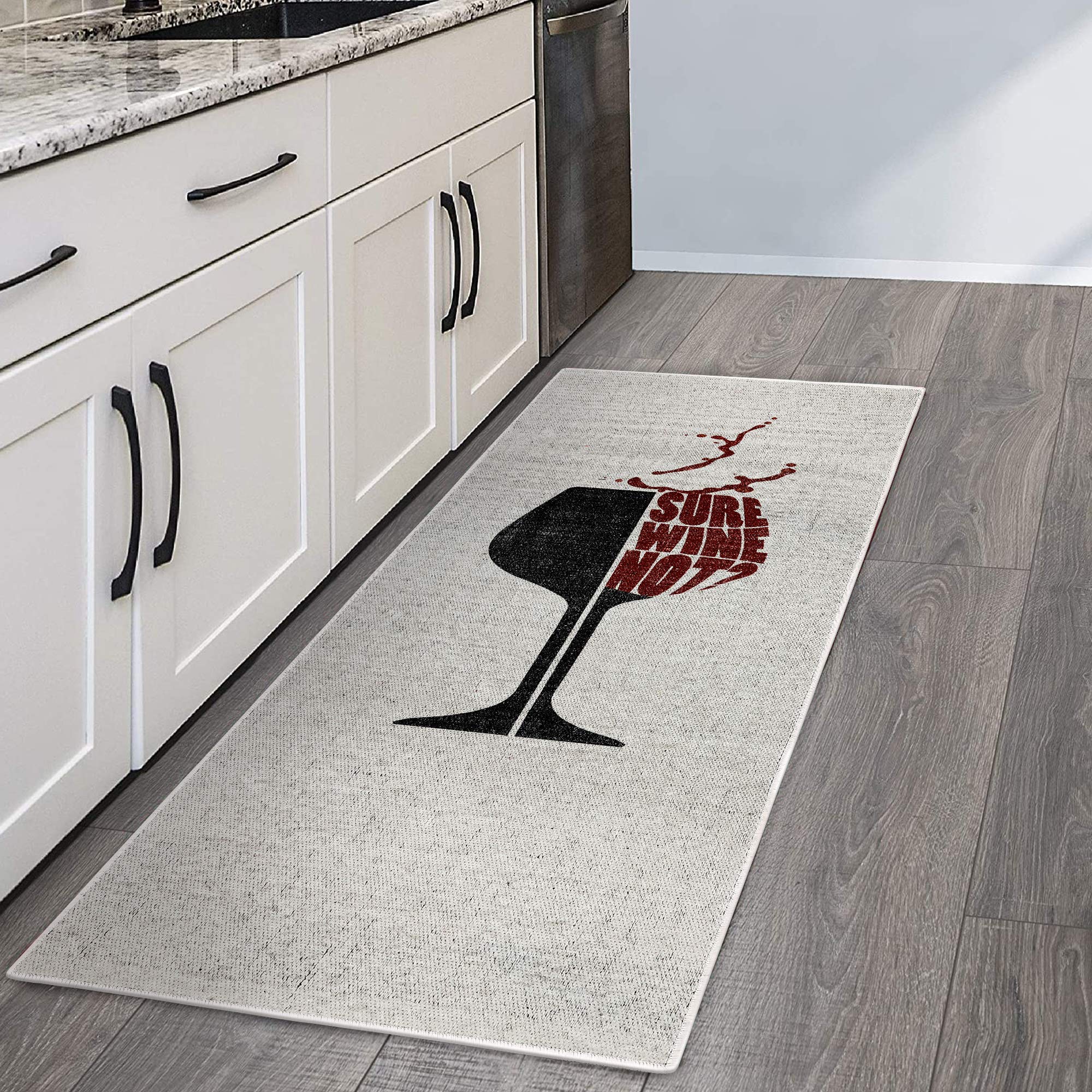 SUSSEXHOME Non Skid Washable Kitchen Mats for Floor, Ultra Thin Runner Low Pile Rug for Laundry Room, Entryway, Bathroom, Multipurpose Floor Mats, Wine Bar Decor Rug - 20 x 60 Inches