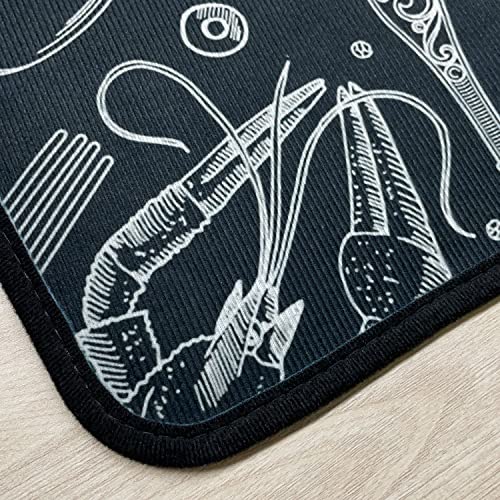 OUXIOAZ 2 PCS Kitchen Rugs and Mats Non Skid Washable Black Kitchen Mat Soft Super Absorbent Anti Fatigue Kitchen Mat Runner Set Doormat Bathroom 17"x47"+17"x30"