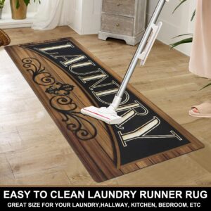 Cekene Laundry Room Runner Rug Non-Slip Rubber Laundry Floor Mat Durable Washable Mats for Washhouse Kitchen Doormat Farmhouse Decor 20x59 inch