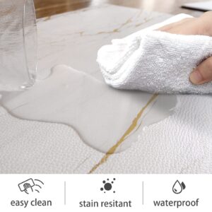 BAOERYAA Kitchen Mats and Rugs Anti Fatigue Cushioned Marble Kitchen Mat Non-Skid & Waterproof White and Gold Kitchen Accessories Comfort Standing Desk Mat Kitchen Mats for Floor Office, Sink, Laundry