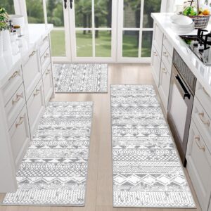 hebe vintage kitchen rug sets 3 piece with runner boho kitchen rugs and mats non slip kitchen mats for floor washable entrance door mat carpet runner rugs for hallways kitchen laundry room
