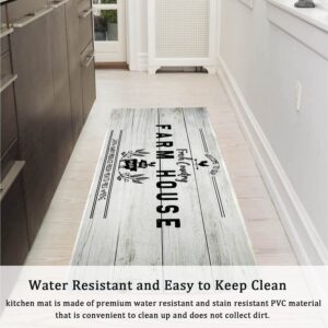 Farmhouse Kitchen Rugs and Mats Farmhouse Style Anti Fatigue Mats for Kitchen Floor Non Slip Kitchen Mat Farm House Waterproof Washable Rug Runner for Kitchen Laundry 17x30+17x47inch