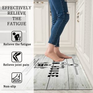 Farmhouse Kitchen Rugs and Mats Farmhouse Style Anti Fatigue Mats for Kitchen Floor Non Slip Kitchen Mat Farm House Waterproof Washable Rug Runner for Kitchen Laundry 17x30+17x47inch