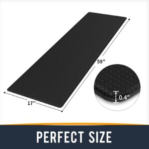 Oakeep Kitchen Mat Anti Fatigue Cushioned Mats for Floor Runner Rug Padded Kitchen Mats for Standing, 17"x59", Black