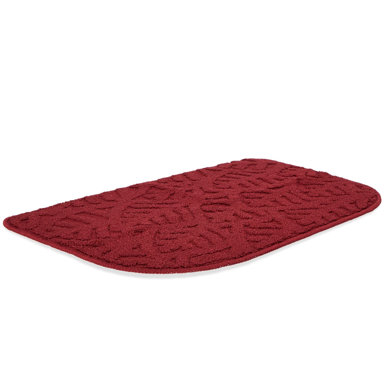 Farmlyn Creek Slip-Resistant Kitchen Floor Mat, Half Round Red Kitchen Rug with Rubber Backing for Office, Sink, Laundry Room, Home Decor, Machine Washable, Red (18x30 Inches)