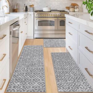 ileading kitchen rugs sets 3 piece with runner soft boho kitchen floor mat farmhouse laundry room rugs and mats set non skid washable for kitchen floor office sink hallway