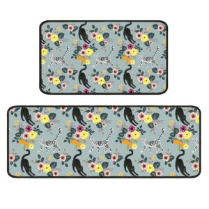 ksoemar cat rugs and mats kitchen floor mats for in front of sink, anti fatigue floor mat for kitchen, padded kitchen mats for standing and kitchen matt for standing for kitchen decor 17"x30"+17"x47"