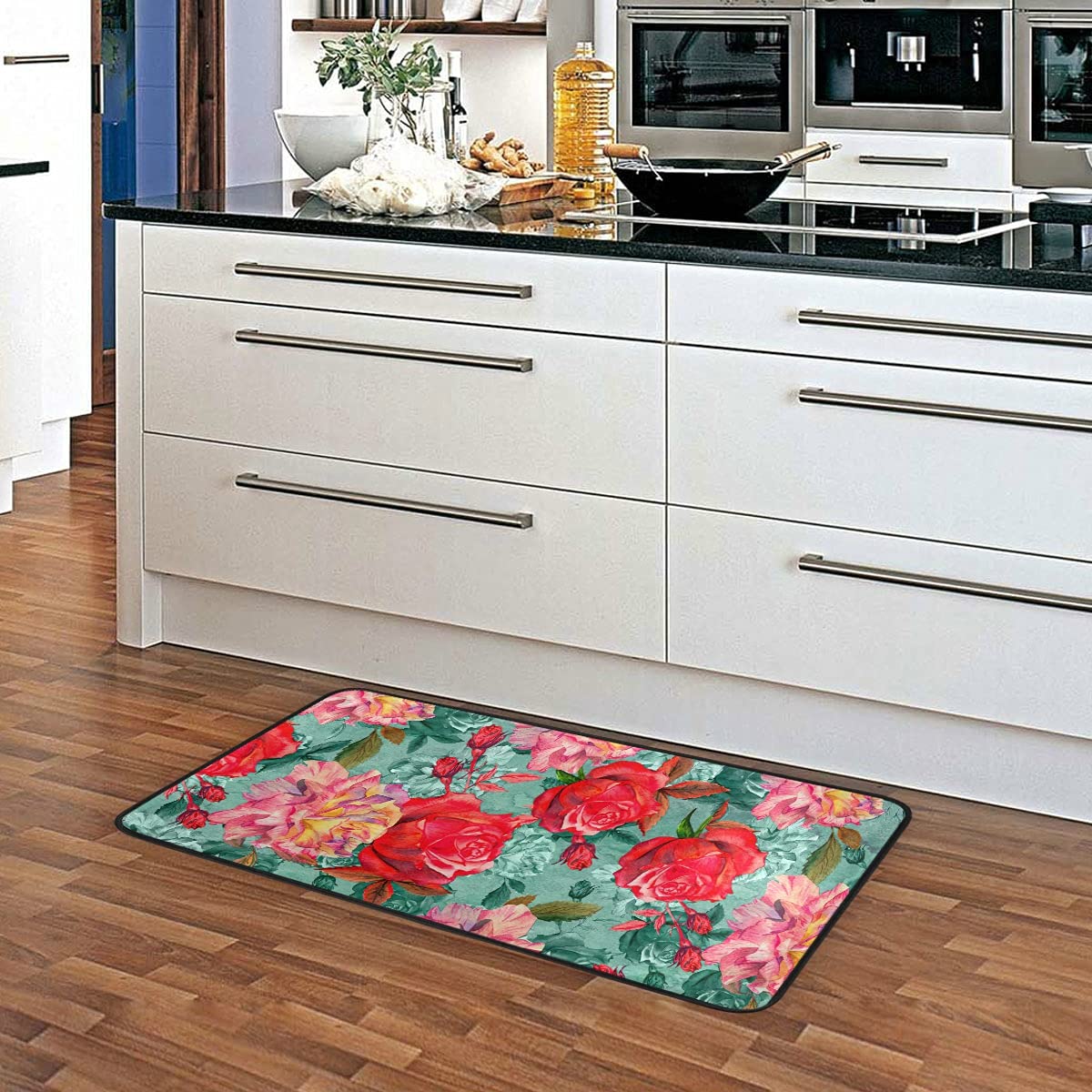 Flowers Kitchen Non-Slip Rug Feeling Comfortable Delicate Area Rugs Household Kitchen Mat Bath Carpet Floor Doormat Home Decor