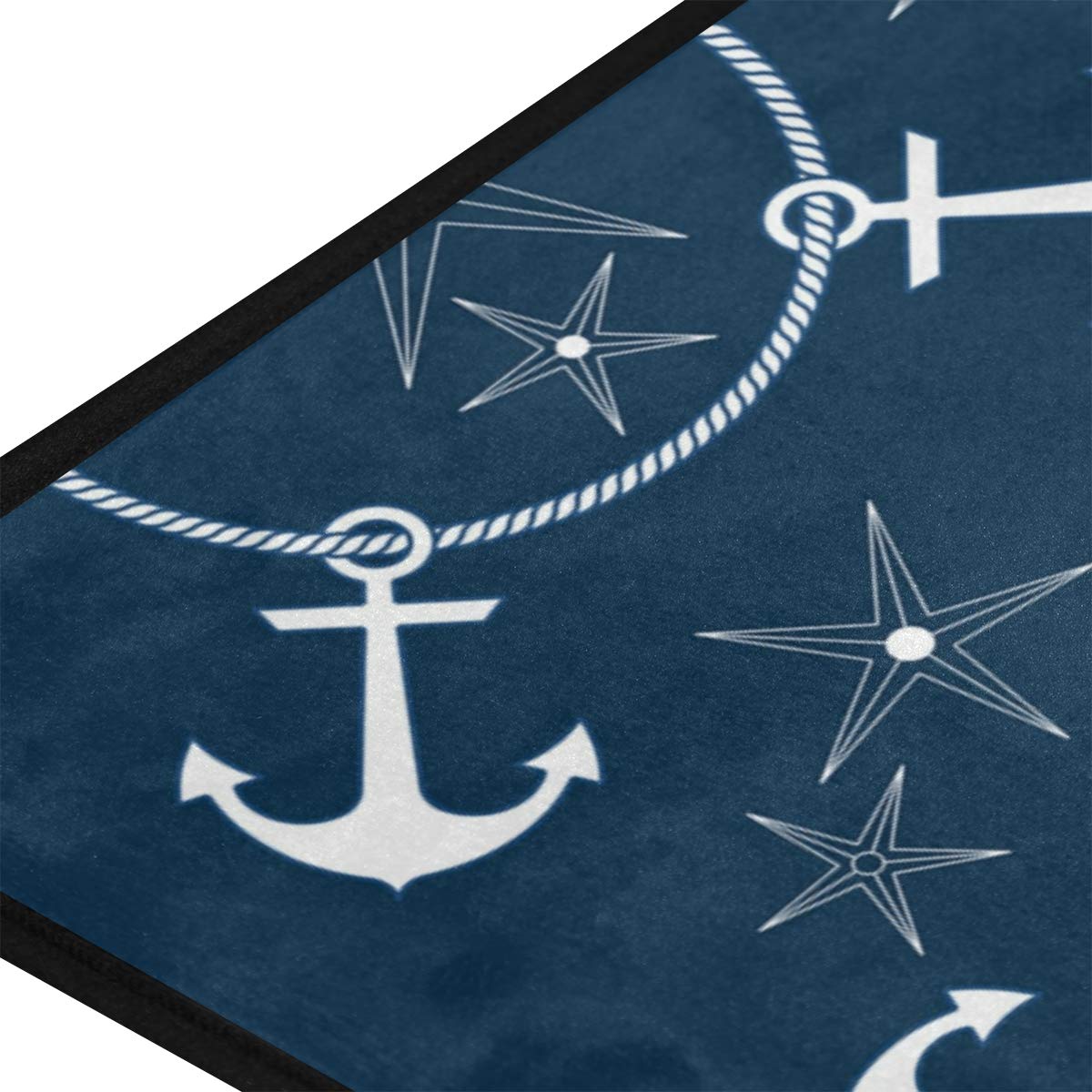 Kitchen Rugs Retro Nautical Anchors Navy Design Non-Slip Soft Kitchen Mats Bath Rug Runner Doormats Carpet for Home Decor, 39" X 20"