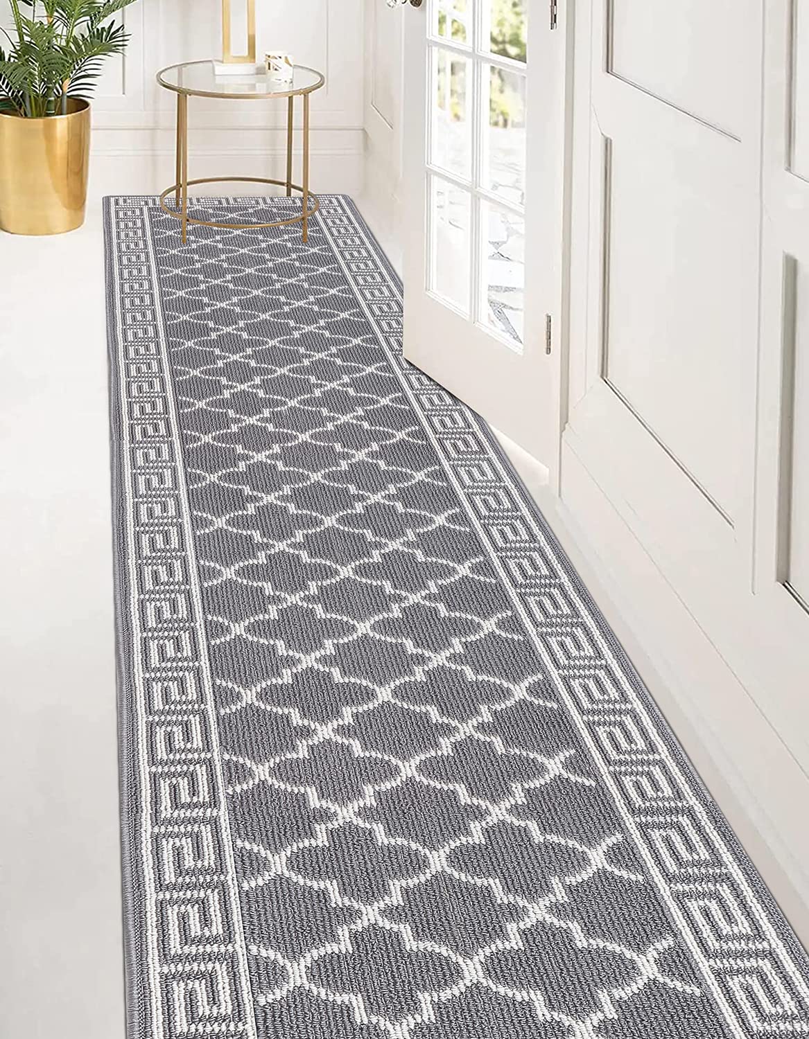 Pauwer Kitchen Rugs Runners for Hallways 2x10, Absorbent Door Mats Indoor, Washable Entryway Rug Runner, Farmhouse Laundry Room Rug, Non Slip Throw Rugs Carpet Runners for Hallway Entryway,Grey