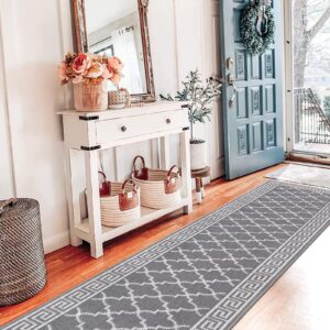 Pauwer Kitchen Rugs Runners for Hallways 2x10, Absorbent Door Mats Indoor, Washable Entryway Rug Runner, Farmhouse Laundry Room Rug, Non Slip Throw Rugs Carpet Runners for Hallway Entryway,Grey