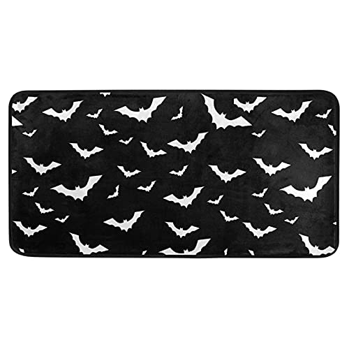 Krafig Halloween Bats Kitchen Rug Non Slip Washable Anti Fatigue Kitchen Mats Runners Floor Comfort Mat Area Rug Carpet for Kitchen Living Room Bathroom Laundry Room Entryway 39x20 Inch