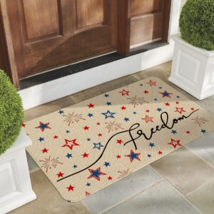 Artoid Mode Stars Freedom Patriotic 4th of July Doormat, Memorial Day Home Decor Switch Rug Door Mat Floor Mat for Indoor Outdoor 17x29 Inch