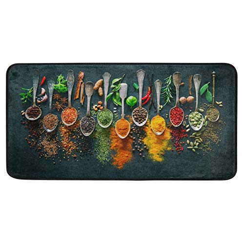 Cooking Herbs Spices Kitchen Rugs Kitchen Mat Bath Rug Floor Door Mats Non Slip Doormat Soft Runner Carpet Home Decor 39 X 20 Inch