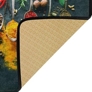 Cooking Herbs Spices Kitchen Rugs Kitchen Mat Bath Rug Floor Door Mats Non Slip Doormat Soft Runner Carpet Home Decor 39 X 20 Inch