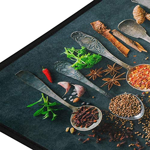 Cooking Herbs Spices Kitchen Rugs Kitchen Mat Bath Rug Floor Door Mats Non Slip Doormat Soft Runner Carpet Home Decor 39 X 20 Inch