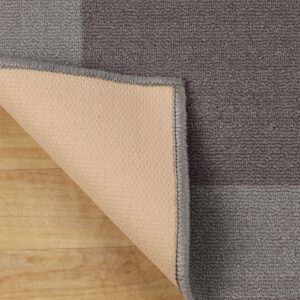 Superior Nylon Kitchen Mat Set, Small Washable Area Rugs, Non-Slip Backed Rugs, Low Height Easily Slides Under Doors, Neutral Home Decor, Hardwood/Tile Floor Accent Rug, Troy Collection, Grey