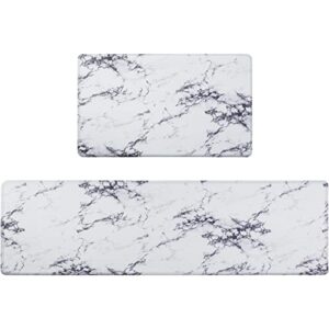 asvin kitchen mat set of 2 pieces, anti fatigue cushioned kitchen rug for floor, non-slip pvc waterproof heavy duty sink mat for home, office, laundry, 17"x30"+17"x59"