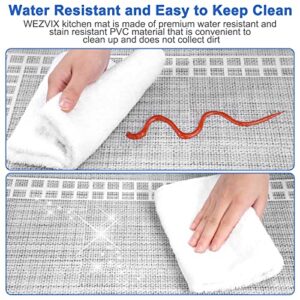 WEZVIX Anti Fatigue Kitchen Rugs Set [2 PCS], Cushioned Waterproof Floor Mats, Kitchen Rugs and Mats Non-Skid, Ergonomic Comfort foam Kitchen Mat for Floor Home, Office, Sink, Laundry - Grey and White
