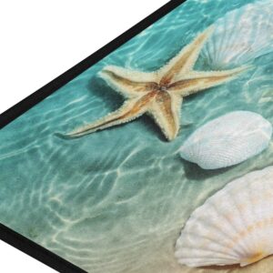 Starfish and Seashell On The Summer Beach Kitchen Mat Rugs Cushioned Chef Soft Non-Slip Floor Mats Washable Doormat Bathroom Runner Area Rug Carpet