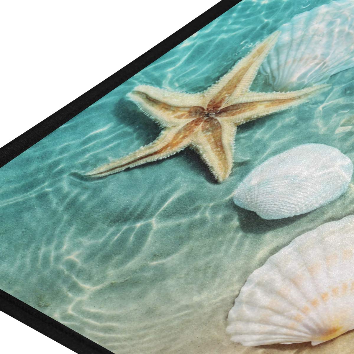 Starfish and Seashell On The Summer Beach Kitchen Mat Rugs Cushioned Chef Soft Non-Slip Floor Mats Washable Doormat Bathroom Runner Area Rug Carpet