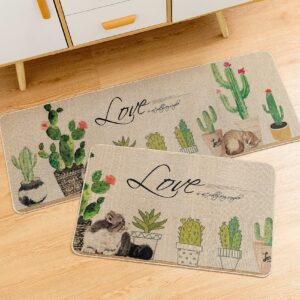 Kitchen Rugs and Mats - Anti Fatigue Kitchen Floor Mats Non Skid Kitchen Floor Mats Rubber Back Absorbent Kitchen Rug Set 2 Piece 17''x29''+17''x47'' LISIBOOO