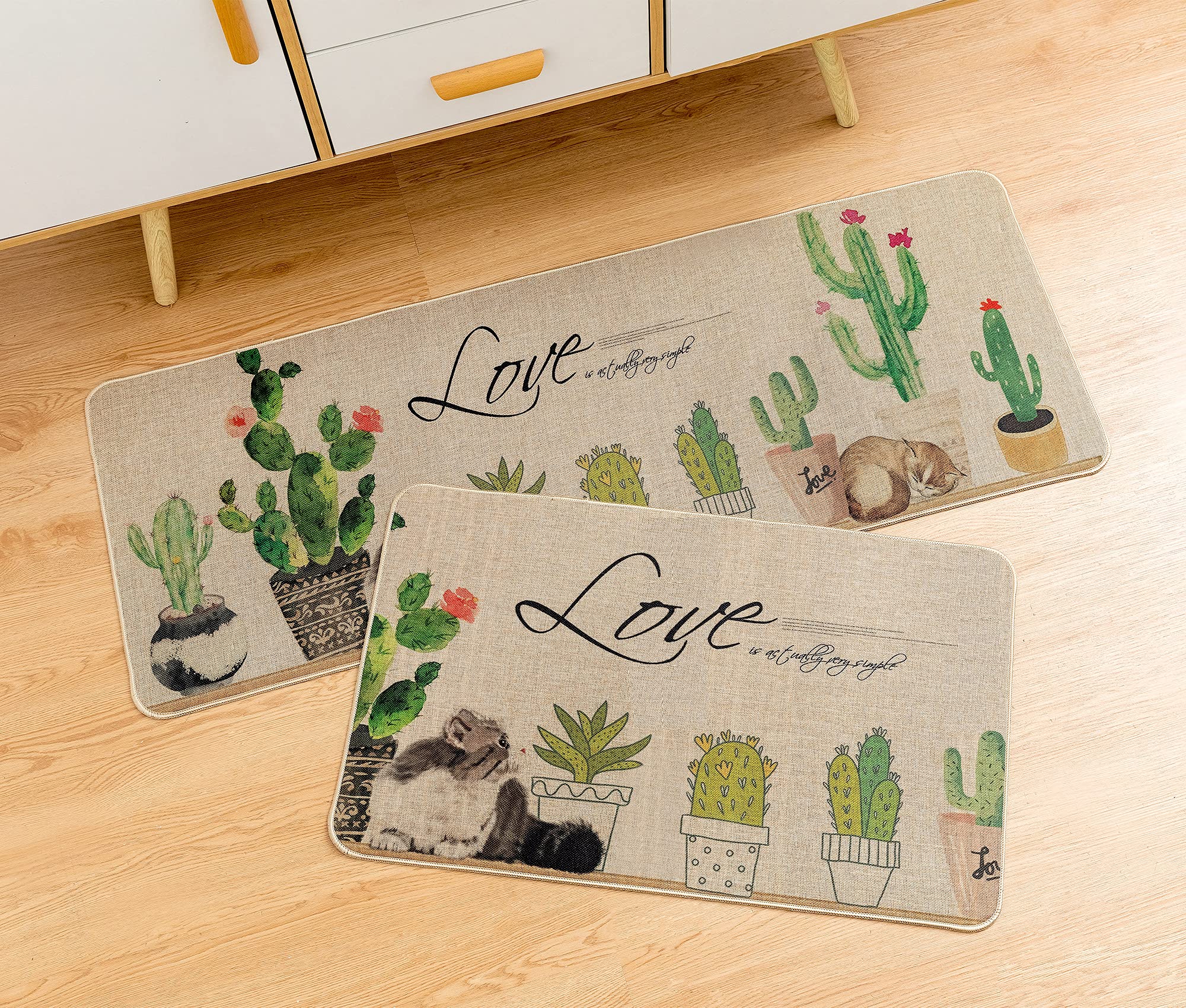 Kitchen Rugs and Mats - Anti Fatigue Kitchen Floor Mats Non Skid Kitchen Floor Mats Rubber Back Absorbent Kitchen Rug Set 2 Piece 17''x29''+17''x47'' LISIBOOO