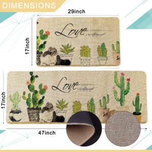 Kitchen Rugs and Mats - Anti Fatigue Kitchen Floor Mats Non Skid Kitchen Floor Mats Rubber Back Absorbent Kitchen Rug Set 2 Piece 17''x29''+17''x47'' LISIBOOO