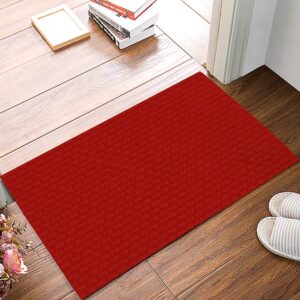 door mat for bedroom decor, red waves floor mats, holiday rugs for living room, absorbent non-slip bathroom rugs home decor kitchen mat area rug 18x30 inch