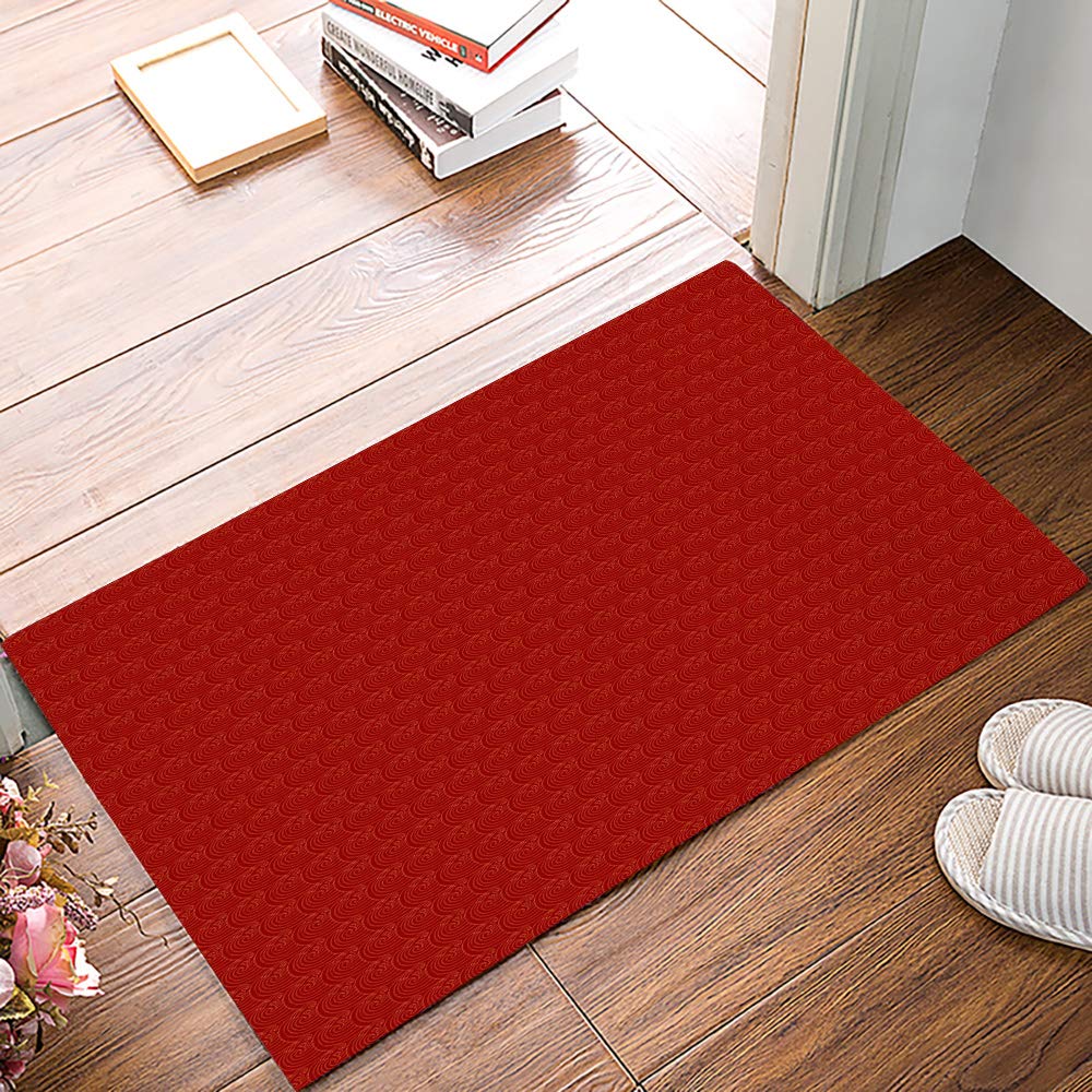 Door Mat for Bedroom Decor, red Waves Floor Mats, Holiday Rugs for Living Room, Absorbent Non-Slip Bathroom Rugs Home Decor Kitchen Mat Area Rug 18x30 Inch