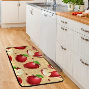 Apples Kitchen Rugs and Mats Super Absorbent Kitchen Carpet Non-Skid Comfort Floor Rugs Washable Mat for Floor Home Office Sink Living Room Laundry Decor 39x20 in