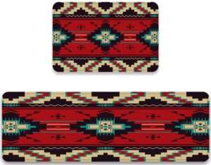 rustic southwestern native american kitchen rug sets 2 piece with runner aztec tribal abstract geometric navajo ethnic vintage kitchen rugs and mats washable bath mat non slip bedroom area carpet