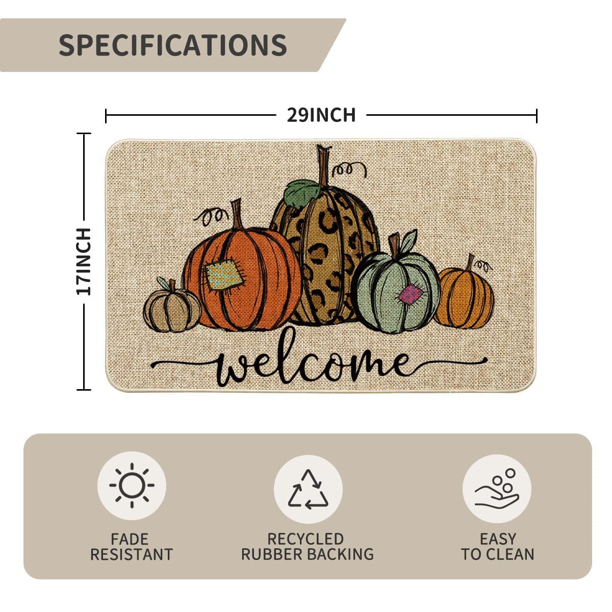 Artoid Mode Home Sweet Home Gnome Pumpkin Decorative Kitchen Mats Set of 2, The Kitchen is The Heart of The Home Seasonal Fall Holiday Party Vintage Low-Profile Floor Mat - 17x29 and 17x47 Inch