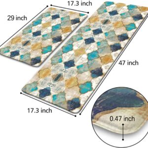 Sofort Kitchen Rugs Set, Cushioned Anti-Fatigue Kitchen Mats for Floor, Comfort Kitchen Rugs and Mats, Non-Slip Waterproof Standing Mat for Kitchen, Laundry, Sink, Office