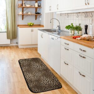 Kitchen Rugs Animal Print Anti Fatigue Non Slip Floor Mat, Leopard Print Kitchen Mats Standing Mats Bath Rug Runner Doormats Farmhouse Carpet for Home Indoor Outdoor 39" X 20"