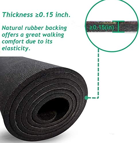 Black White Laundry Room Rugs Runner 20"x48" Long Non Slip Waterproof Laundry Mats Kitchen Floor Carpet Durable Cushioned Natural Rubber Foam Area Rug for Laundry Room Kitchen Bathroom Farmhouse