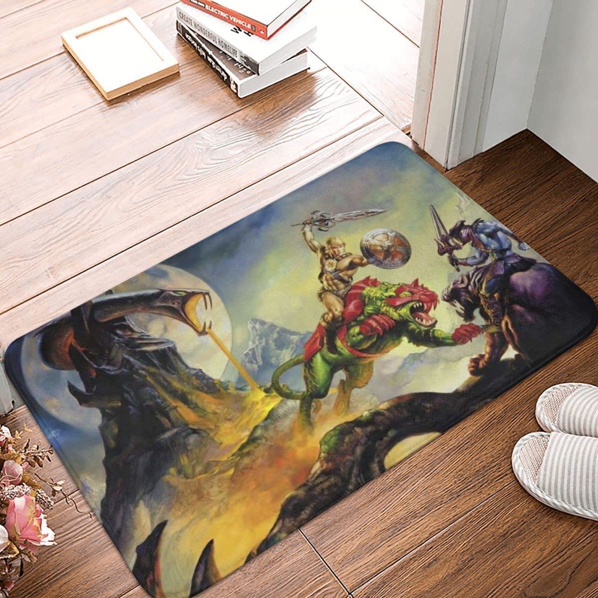 Bath Mat He-Man and Master of The Universe Defeat Enemy Home Decor Durable Welcome Front Door Mats Entryway Rugs Non-Slip Floor Mat Entrance Rugs Bath Rug Kitchen Rugs