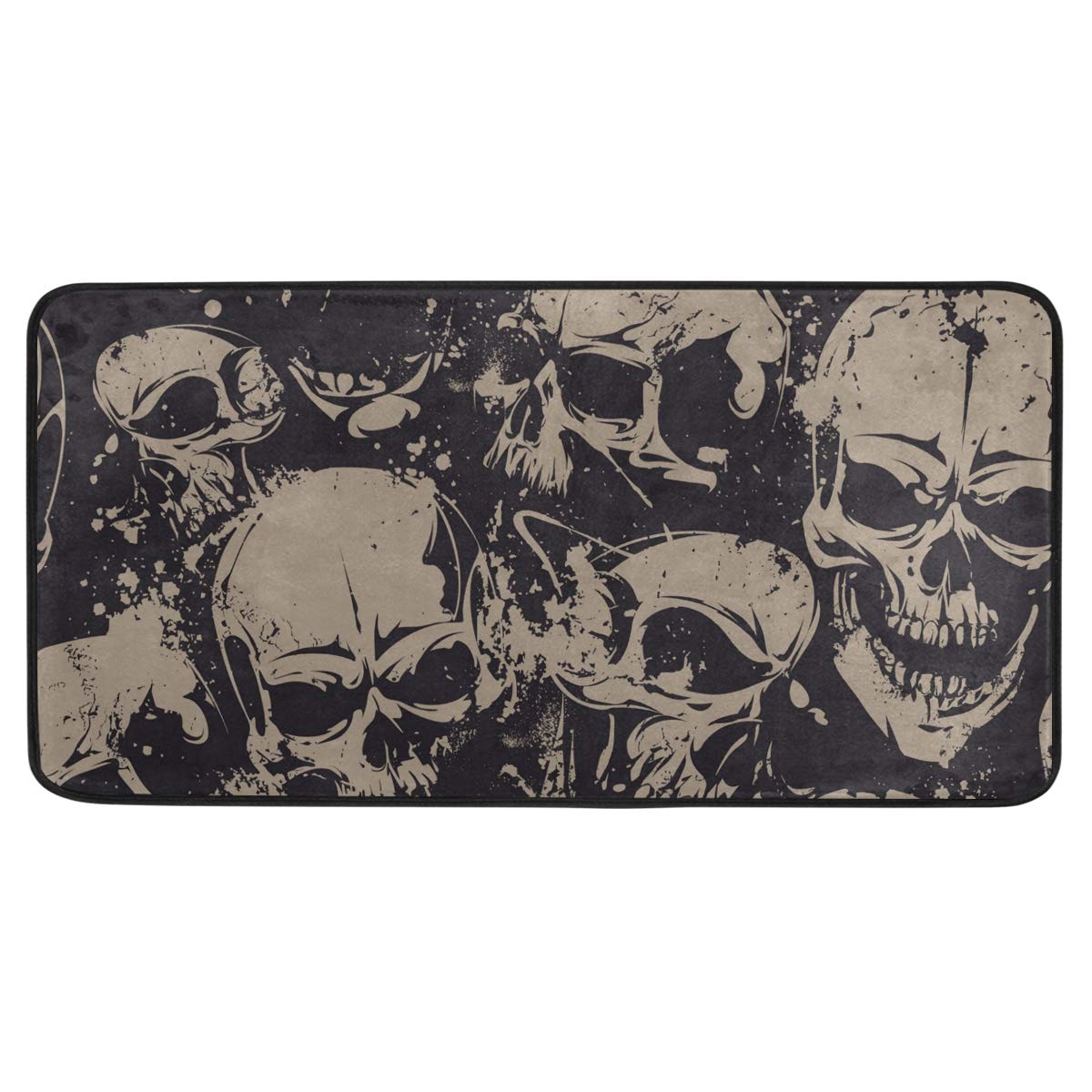 Moudou Skull Kitchen Rug Non-Slip Soft Kitchen Floor Mat Bathroom Rug Doormat Carpet 39 x 20 Inch