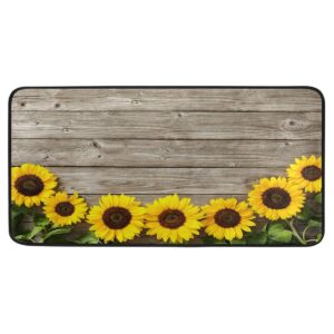 sunflowers on board design non-slip soft kitchen mats bath rug runner doormats carpet for home decor, 39" x 20"