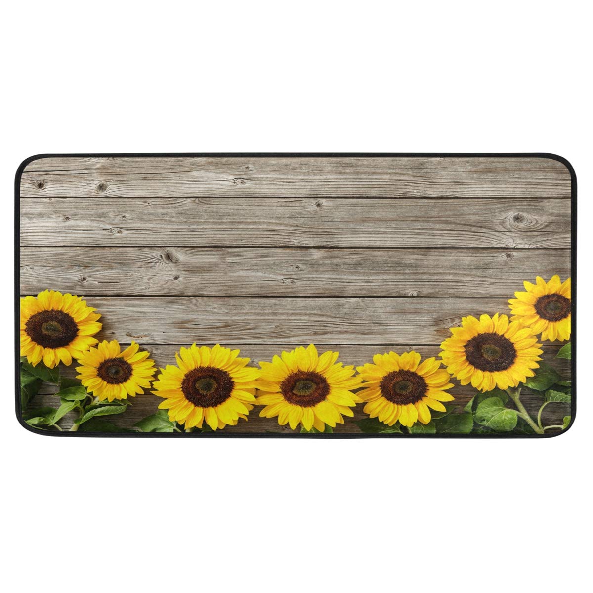 Sunflowers On Board Design Non-Slip Soft Kitchen Mats Bath Rug Runner Doormats Carpet for Home Decor, 39" X 20"