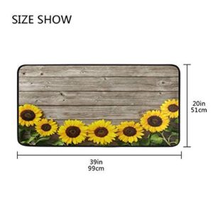 Sunflowers On Board Design Non-Slip Soft Kitchen Mats Bath Rug Runner Doormats Carpet for Home Decor, 39" X 20"