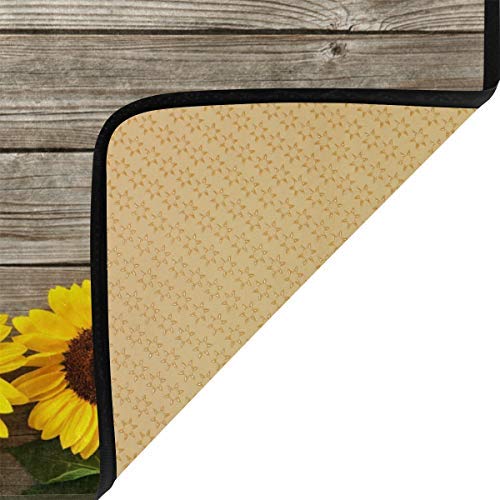 Sunflowers On Board Design Non-Slip Soft Kitchen Mats Bath Rug Runner Doormats Carpet for Home Decor, 39" X 20"