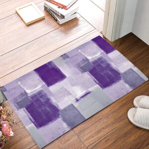 elegant gradient purple indoor doormat bath rugs non slip, washable cover floor rug absorbent carpets floor mat home decor for kitchen bedroom farmhouse abstract oil paint modern art (16x24)