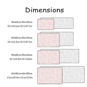 Ombre Kitchen Mats 2 Pieces Non Slip Runner Rug Set Pink and White Gradient Color Print Kitchen Rugs Washable Comfort Standing Floor Mat for Kitchen, Sink, Office, 15.7"x23.6"+15.7"x47.2"