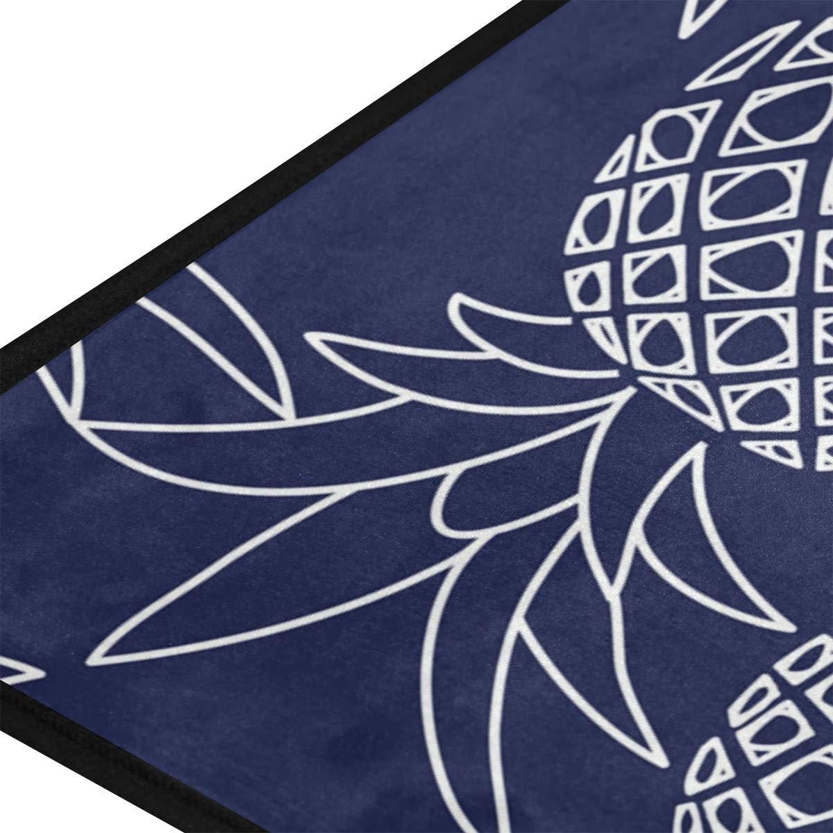 Kitchen Rugs Pineapple Fruit Navy Blue Design Non-Slip Soft Kitchen Mats Bath Rug Runner Doormats Carpet for Home Decor, 39" X 20"