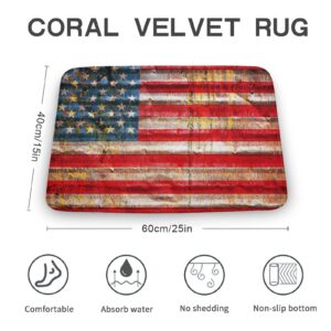 apular American Flag Retro Bath Rugs Absorbent Non Slip Door Mats Soft Carpet Washable Doormat for Kitchen Bathroom Entry Way Decor Accessories 16x24 Inch